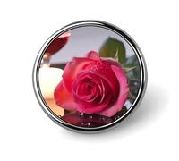 Badge rond en alliage d'aluminium de qualité supérieure, broche romantique en forme de rose, accessoires cadeaux, emblème en métal léger pour homme et femme, épinglette durable et tendance pour