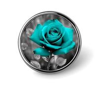 Badge rond en alliage d'aluminium de qualité supérieure, broche rose gris sarcelle, accessoires cadeaux, emblème en métal léger pour homme et femme, épinglette durable et tendance pour chapeau, veste