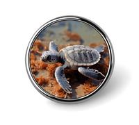 Badge rond en alliage d'aluminium de qualité supérieure, broche tortue de mer, accessoires cadeaux, emblème en métal léger pour homme et femme, épingle à revers durable et tendance pour chapeau, veste