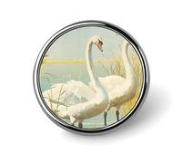 Badge rond en alliage d'aluminium de qualité supérieure, broche vintage en forme d'oie, accessoires cadeaux, emblème en métal léger pour homme et femme, épinglette durable et tendance pour chapeau