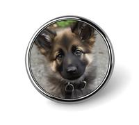 Badge rond en alliage d'aluminium de qualité supérieure, jolie broche de berger allemand, accessoire cadeau, emblème en métal léger pour homme et femme, épinglette durable et tendance pour chapeau