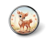 Badge rond en alliage d'aluminium de qualité supérieure, jolie broche en forme de cerf, accessoires cadeaux, emblème en métal léger pour homme et femme, épingle à revers durable et tendance pour