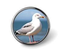Badge rond en alliage d'aluminium de qualité supérieure, jolie broche mouette, accessoires cadeaux, emblème en métal léger pour homme et femme, épinglette durable et tendance pour chapeau, veste, sac