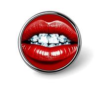 Badge rond en alliage d'aluminium de qualité supérieure, lèvres rouges avec broche en diamant, accessoires cadeaux, emblème en métal léger pour homme et femme, épinglette durable et tendance pour