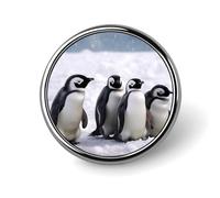 Badge rond en alliage d'aluminium de qualité supérieure, pingouins avec broche de neige, accessoires cadeaux, emblème en métal léger pour homme et femme, épinglette durable et tendance pour chapeau