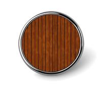 Badge rond en bois marron avec motif mignon en émail pour décoration de vêtements, chapeaux, sacs, chemises