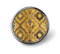 Badge rond en brocart jaune et gris personnalisé en métal pour vêtements, sacs, chapeaux, broches imprimées humoristiques, décorations de fête, accessoires pour homme et femme