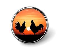 Badge rond en émail avec motif poules d'animaux - Broche à boutons - Décoration personnalisée pour vêtements - Unisexe - Porte-badge, chapeaux, sacs, chemises