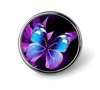 Badge rond en émail bleu violet papillon mignon broche bouton broche personnalisée vêtements décoration unisexe porte-badge chapeaux sacs chemises décoration