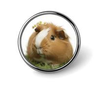 Badge rond en émail cochon d'Inde - Broche à boutons - Décoration de vêtements - Unisexe - Pour chapeaux, sacs, chemises