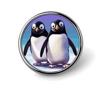 Badge rond en émail mignon pingouin - Broche à boutons - Décoration personnalisée pour vêtements - Porte-badge unisexe - Pour chapeaux, sacs, chemises