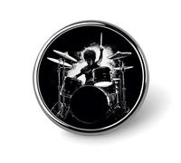 Badge rond en émail pour batteur - Broche à boutons - Décoration personnalisée pour vêtements - Unisexe - Porte-badge, chapeaux, sacs, chemises