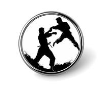 Badge rond en émail pour kickboxing - Broche à boutons - Décoration personnalisée pour vêtements - Unisexe - Pour chapeaux, sacs, chemises