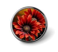 Badge rond en émail rouge tournesol mignon broche bouton broche personnalisée vêtements décoration unisexe porte-badge chapeaux sacs chemises décoration