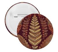 Badge rond en fer blanc à motif marron doré - Grand bouton artisanal - Convient pour les enseignants, les infirmières, les médecins, le personnel, les cadeaux de fête, 5PCS, Plastique, Plastiques