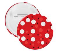 Badge rond en fer blanc à pois rouges et blancs - Grand bouton artisanal - Convient pour les enseignants, les infirmières, les médecins, le personnel, les cadeaux de fête, 12PCS, Plastique, Plastiques