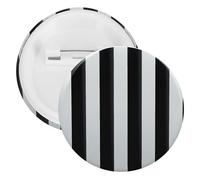 Badge rond en fer blanc à rayures noires et blanches - Grand bouton artisanal - Convient pour les enseignants, les infirmières, les médecins, le personnel, les cadeaux de fête, 20PCS, Plastique