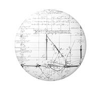 Badge rond en fer blanc avec motif géométrique mathématique geek - Design en fer blanc durable avec impression sur un seul côté, parfait pour les cadeaux personnalisés et la décoration de vêtements
