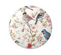 Badge rond en fer blanc et oiseaux japonais - Design en fer blanc durable avec impression sur un seul côté, parfait pour les cadeaux personnalisés et la décoration de vêtements, taille unique