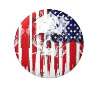 Badge rond en fer blanc imprimé drapeau américain 6 cm sur un seul côté, parfait pour décoration personnelle et cadeau, taille unique, Métal