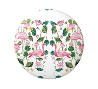 Badge rond en fer blanc imprimé flamant rose de 6 cm sur un seul côté, parfait pour décoration personnelle et cadeau, taille unique, Métal