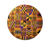 Badge rond en fer blanc imprimé sur un seul côté avec motif ethnique africain, parfait pour une décoration personnelle et un cadeau, taille unique, Métal