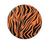 Badge rond en fer blanc imprimé sur un seul côté, motif rayures tigrées, orange, 6 cm, parfait pour décoration personnelle et cadeau, taille unique, Métal