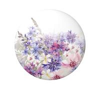 Badge rond en fer blanc imprimé sur un seul côté, motif tourbillons floraux, lierre, 6 cm, parfait pour décoration personnelle et cadeau, taille unique, Métal