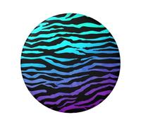 Badge rond en fer blanc imprimé sur un seul côté, motif zèbre violet, bleu, vert, camouflage, zèbre, 6 cm, parfait pour décoration personnelle et cadeau, taille unique, Métal