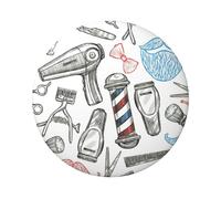 Badge rond en fer blanc imprimé sur un seul côté - Style monochrome - Idéal pour décorer un style personnel et offrir en cadeau, taille unique, Métal