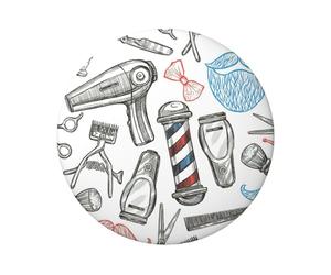 Badge rond en fer blanc imprimé sur un seul côté - Style monochrome - Idéal pour décorer un style personnel et offrir en cadeau, taille unique, Métal