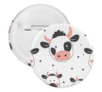 Badge rond en fer blanc imprimé vache de dessin animé grand bouton artisanal adapté pour les enseignants, les infirmières, les médecins, le personnel, accessoires de fête, 20pcs, Plastique, Plastiques