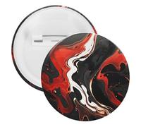 Badge rond en fer blanc marbré noir et rouge - Grand bouton artisanal - Convient pour les enseignants, les infirmières, les médecins, le personnel, les cadeaux de fête, 12PCS, Plastique, Plastiques
