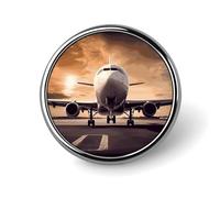 Badge rond en forme d'avion - Épinglette en émail - Broche à boutons - Décoration personnalisée pour vêtements - Unisexe - Porte-badge, chapeaux, sacs, chemises