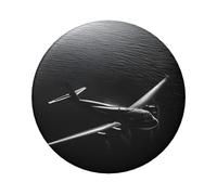 Badge rond en forme d'avion volant au-dessus de la mer - Design en fer blanc durable avec impression sur un seul côté, parfait pour les cadeaux personnalisés et la décoration de vêtements, taille