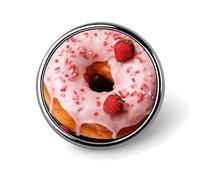 Badge rond en forme de beignet à fraise - Jolie broche décorative pour chapeaux, vestes, vêtements, bijoux, accessoires pour fête de mariage