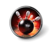 Badge rond en forme de boule de bowling en émail mignon broche bouton broche personnalisée vêtements décoration unisexe porte-badge chapeaux sacs chemises décoration