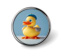 Badge rond en forme de canard diorama mignon en émail - Broche à boutons - Décoration de vêtements - Unisexe - Porte-badge, chapeaux, sacs, chemises