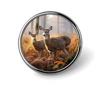 Badge rond en forme de cerf mignon pour homme et femme, durable et élégant, badges en métal léger pour chemises, vestes, chapeaux