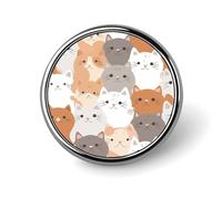 Badge rond en forme de chat orange - Broche mignonne pour chapeaux et vestes - Décoration personnalisée - Accessoires de bijoux pour fête de mariage