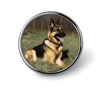 Badge rond en forme de chien de berger allemand - Aspect exquis et tendance - Emblème en métal - Pour vêtements, sacs, chapeaux, décoration de bijoux, cadeau