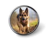 Badge rond en forme de chien de berger allemand - Aspect exquis et tendance - Emblème en métal - Pour vêtements, sacs, chapeaux, bijoux, cadeaux