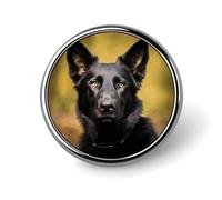 Badge rond en forme de chien de berger noir, 25 mm / 1 pouce, pièces détachées, porte-épingles classiques, boutons pour chemises et vêtements, broche personnalisée