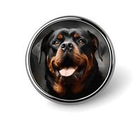 Badge rond en forme de chien Rottweiler cool - Aspect exquis et tendance - Emblème en métal - Pour vêtements, sacs, chapeaux, décoration, bijoux, cadeau