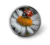 Badge rond en forme de coccinelle et marguerite - Jolie broche décorative pour chapeaux, vestes, vêtements, bijoux, accessoires pour cadeau de fête de mariage