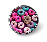 Badge rond en forme de donut personnalisé en métal pour vêtements, sacs, chapeaux, broches imprimées humoristiques, décorations de fête, accessoires pour homme et femme