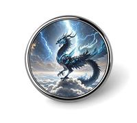 Badge rond en forme de dragon volant pour homme et femme, durable et élégant, badges en métal léger pour chemises, vestes, chapeaux