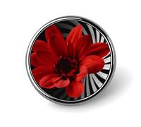 Badge rond en forme de fleur rouge en émail pour décoration de vêtements, chapeaux, sacs, chemises