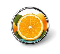 Badge rond en forme de fruits d'orange frais - Jolie broche décorative pour chapeaux, vestes, vêtements, bijoux, accessoires pour cadeau de fête de mariage