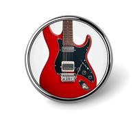 Badge rond en forme de guitare électrique magique - Jolie broche pour chapeaux, vestes, vêtements, bijoux, accessoires pour cadeau de fête de mariage